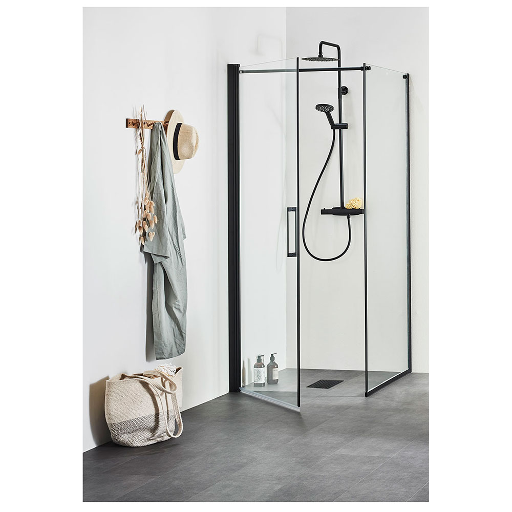 Duschhörn Noro Frost Concept Klarglas Svart