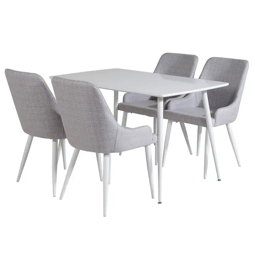 Spisegruppe Venture Home Pobbie med 4 Plake Stoler Polyester