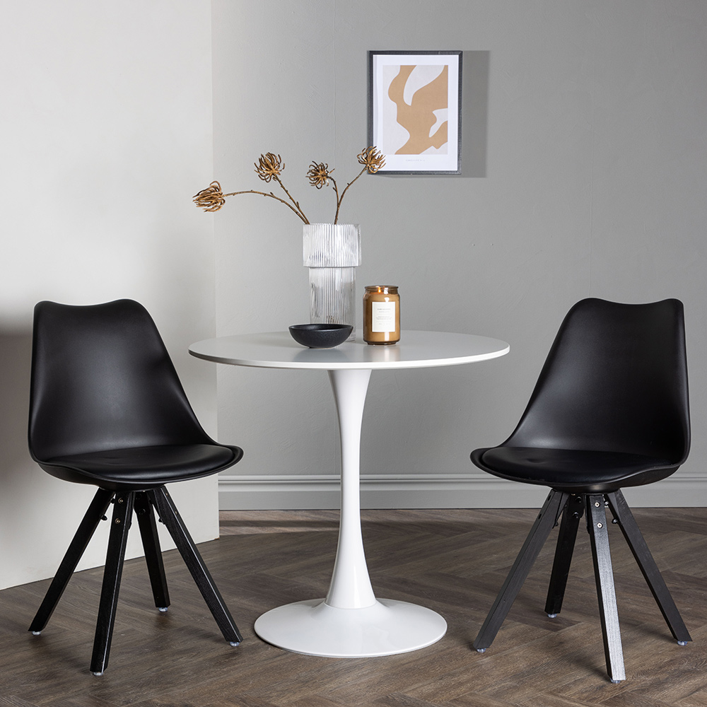 Spisegruppe Venture Home Hamden Ø80 cm med 2 stk Zeno Stoler