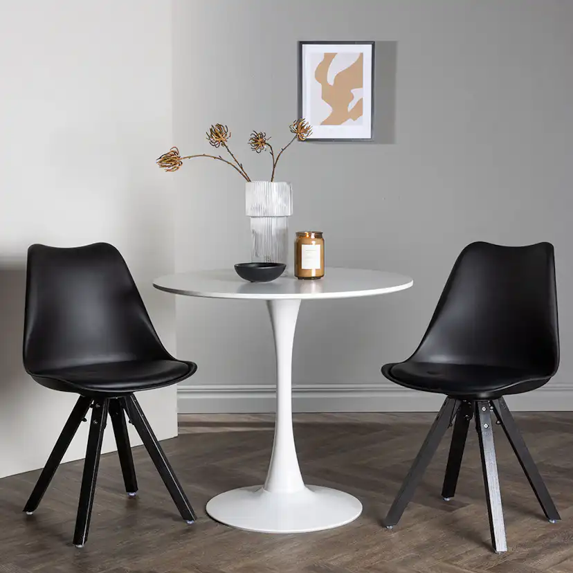 Spisegruppe Venture Home Hamden Ø80 cm med 2 stk Zeno Stoler