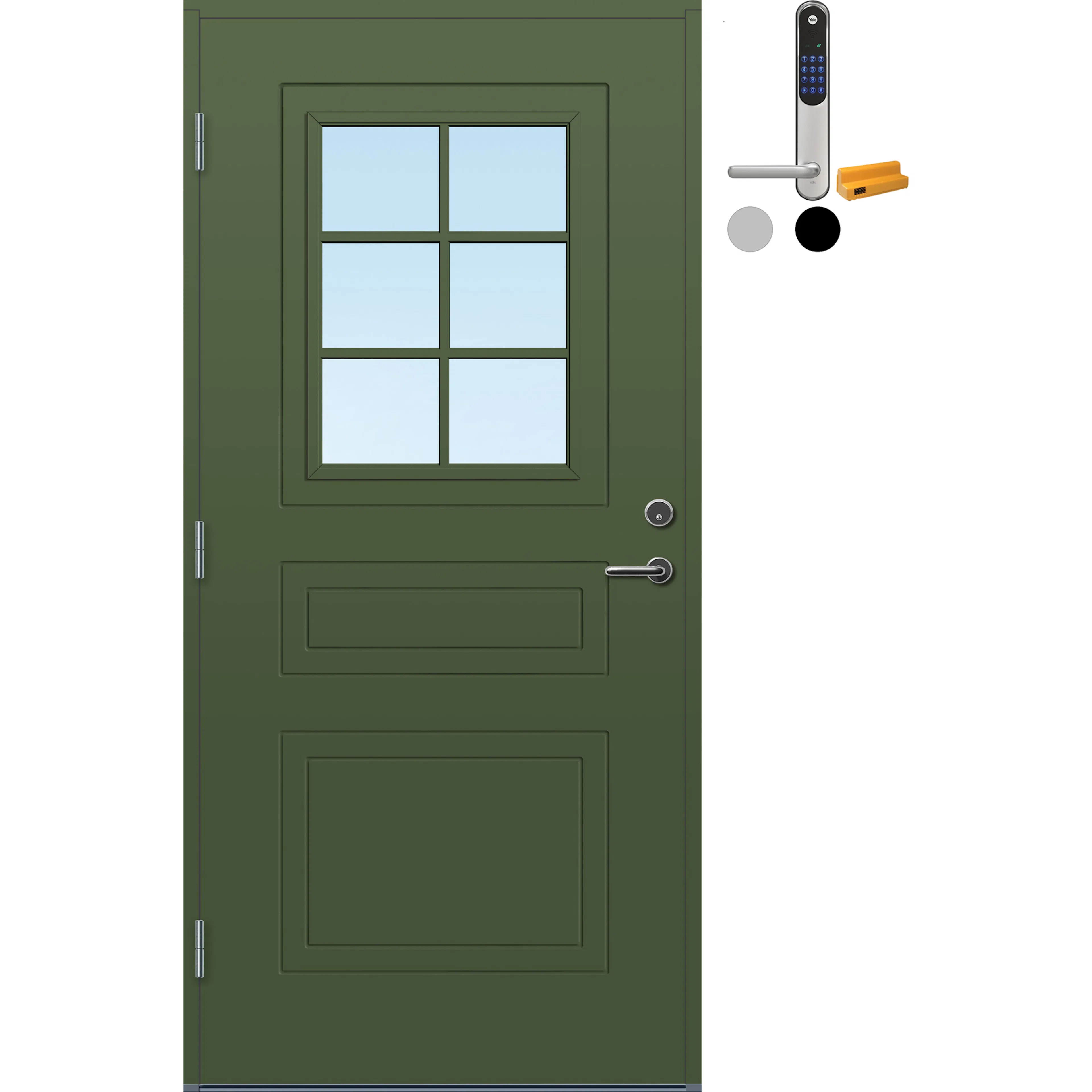 Ytterdør Bygg1 Stryn Cotswold med Yale Doorman Classic Home