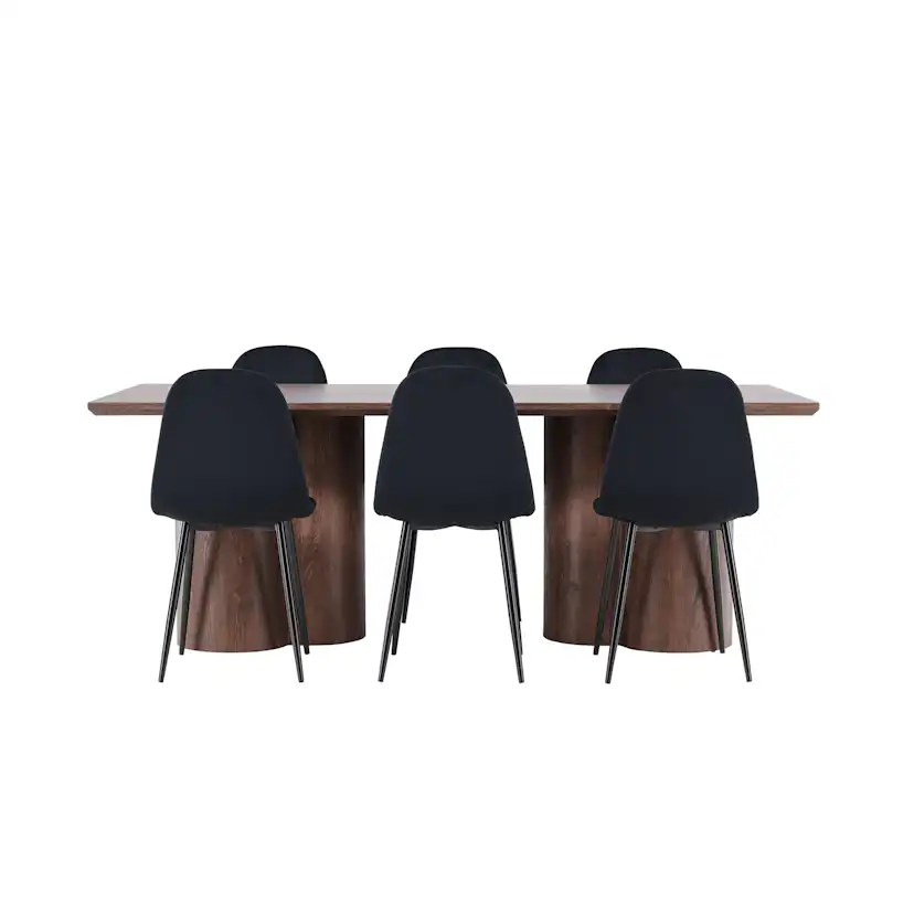 Spisegruppe Venture Home Olivia 210 med 6 stk Polar Stoler Fløyel