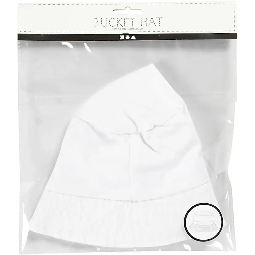 Bøllehatt Creativ Company Str 58 cm Hvit 1 stk