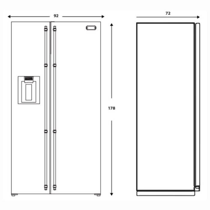 Kjøleskap Lofra Dolce Vita Sort/Krom - V4/Krom