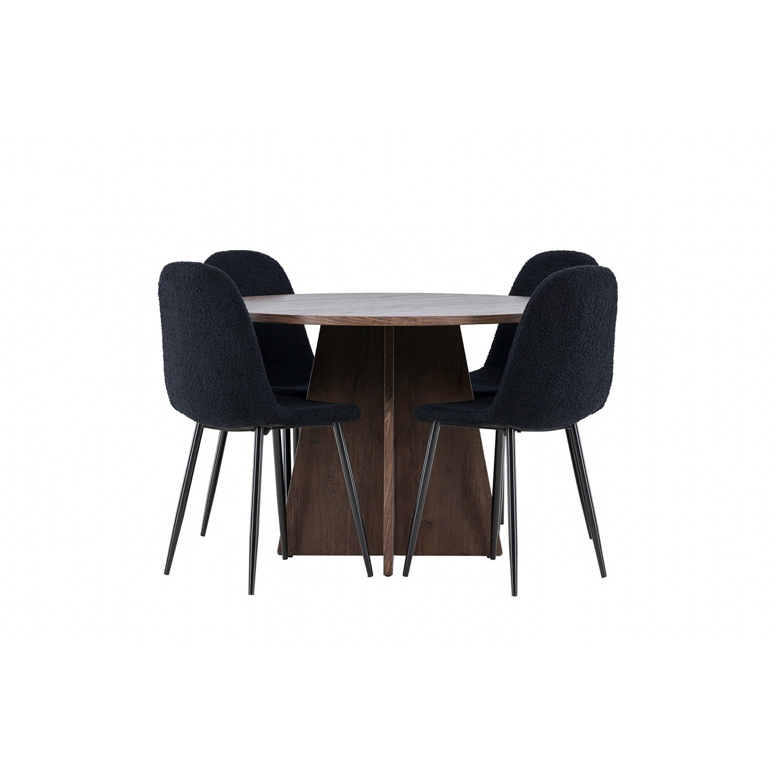 Spisegruppe Venture Home Bootcut Ø110 med 4 stk Polar Stoler Teddy