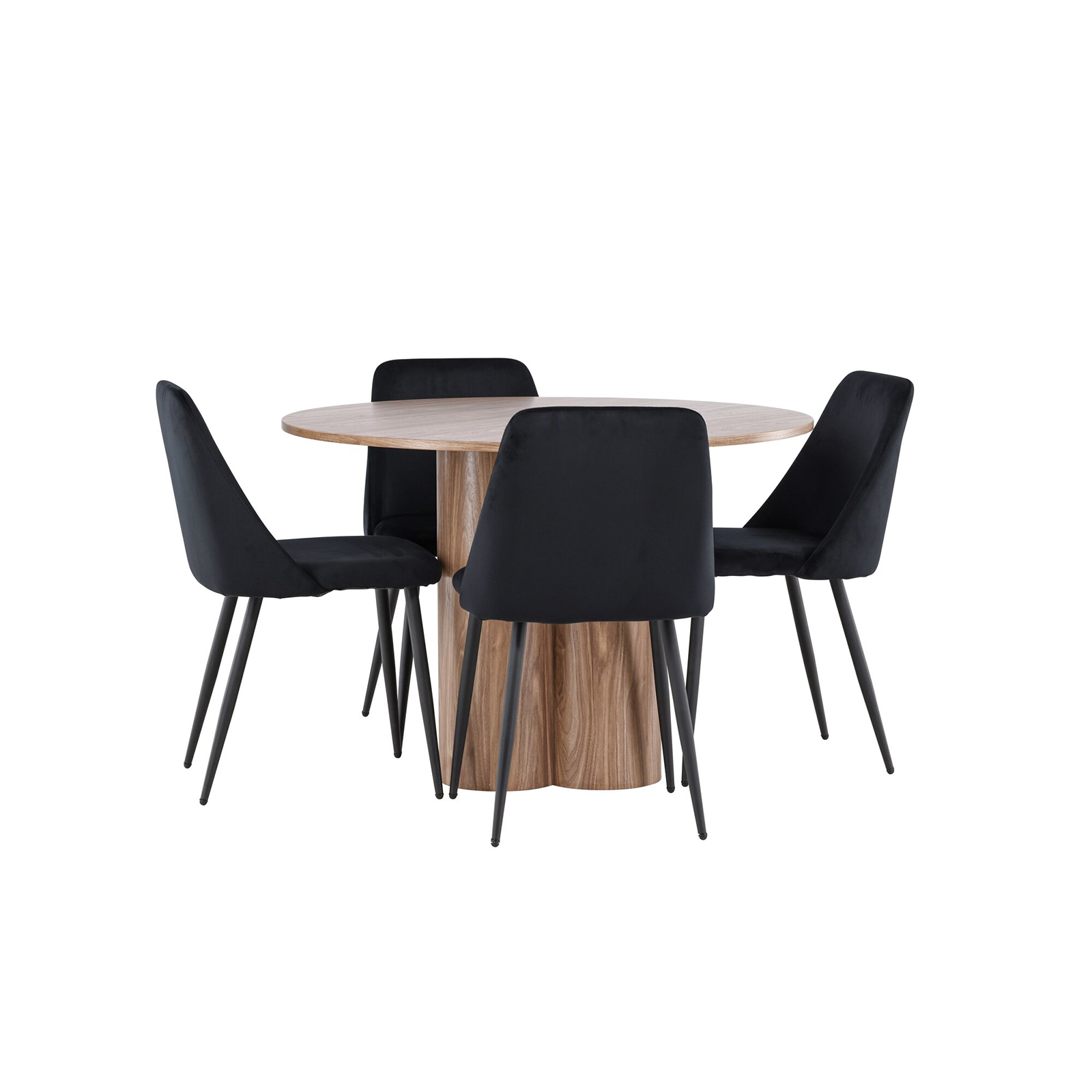 Spisegruppe Venture Home Olivia Ø110 med 4 stk Night Stoler