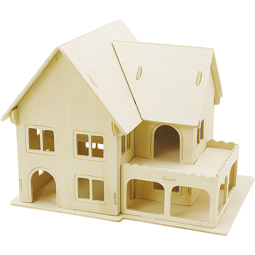 3D Puslespill Creativ Company Hus med Veranda Str 22,5x16x17,5 1 St