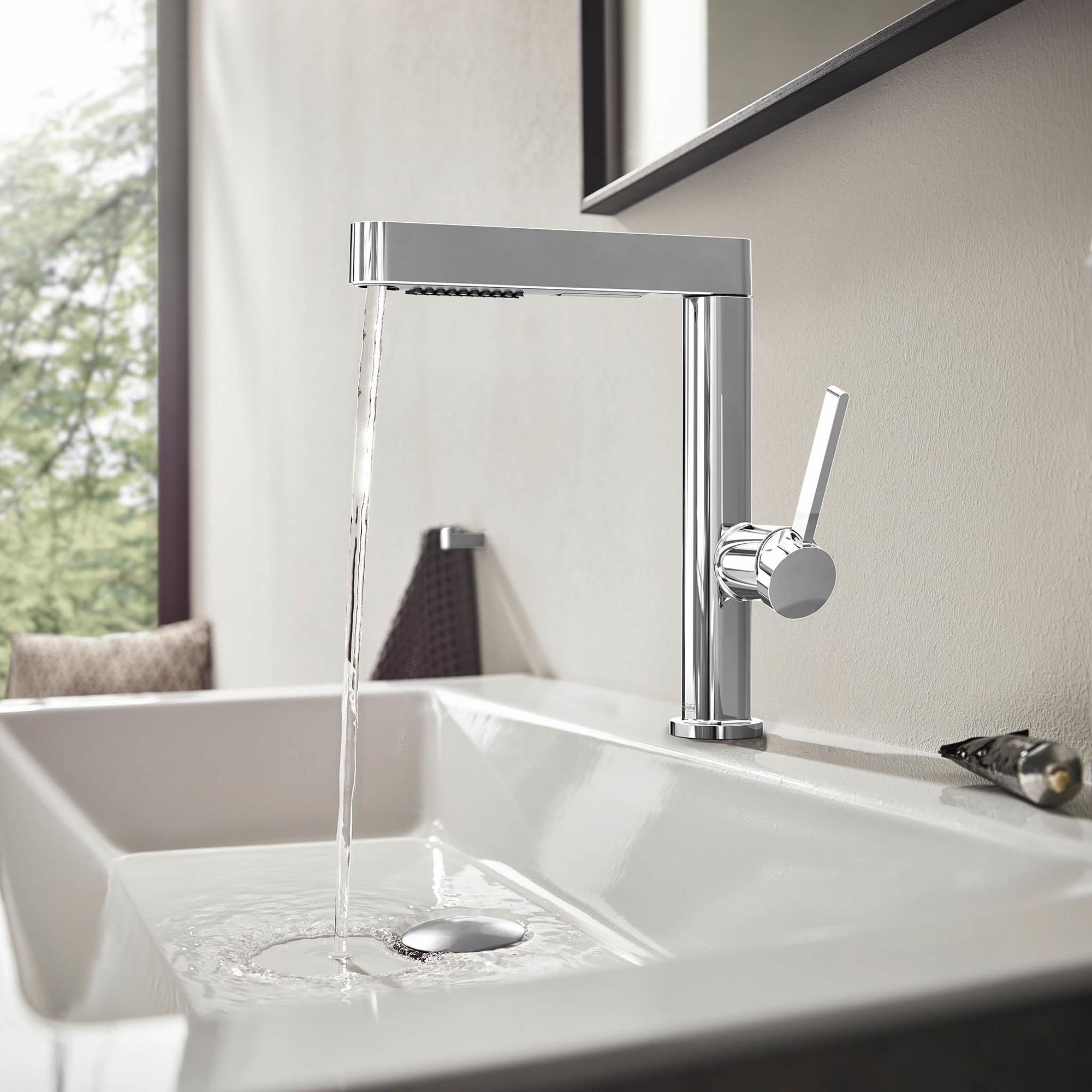 Servantbatteri Hansgrohe Finoris 230 med Uttrekkbar Hånddusj 2jet