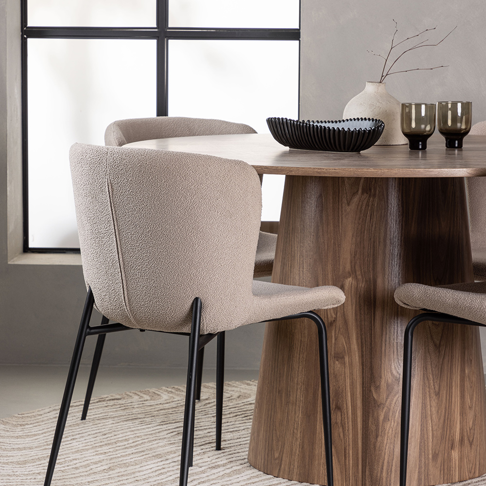 Spisegruppe Venture Home Lanzo Ø120 cm med 4 stk Modesto Stoler