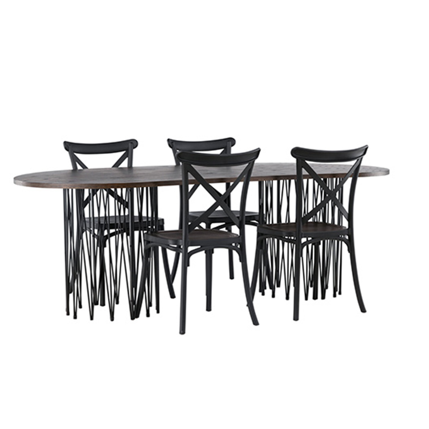 Spisegruppe furniture/fashion Stone med 4 Crosett Stoler