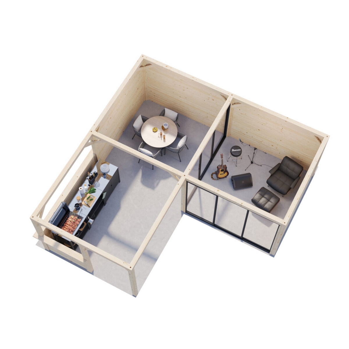 Hagestue Palmako Bianca 24,9 m2 Sett 209 Slide