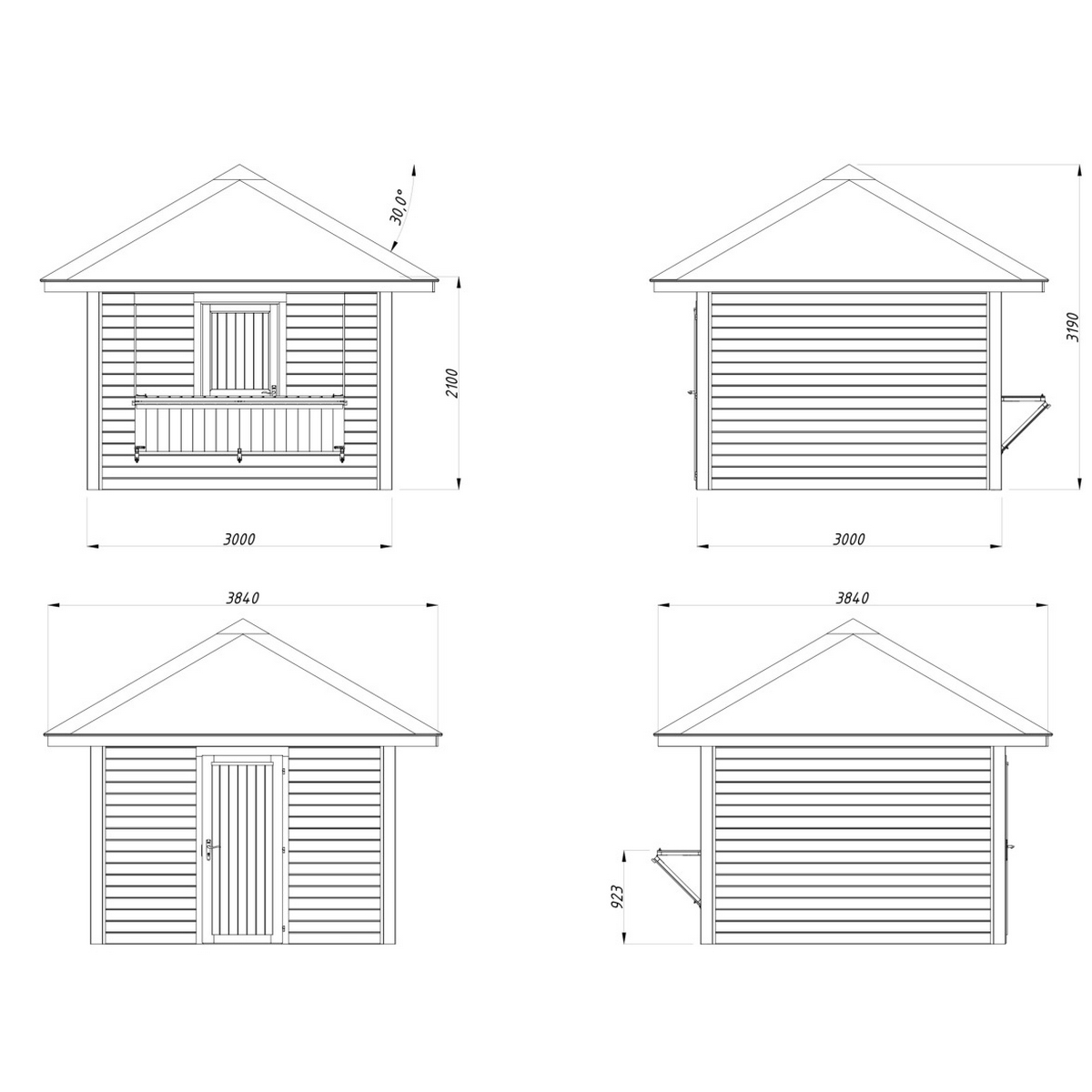 Kiosk Palmako Bianca 8,3 m2 Sett 104