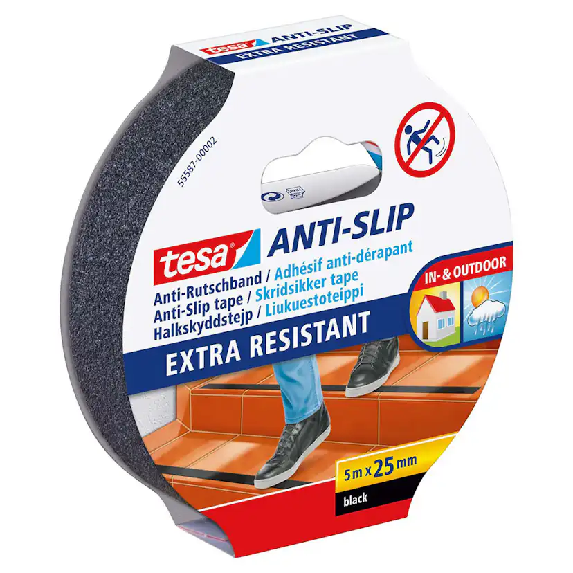 Antisklitape Tesa 25 mm 5 m Sort 55587