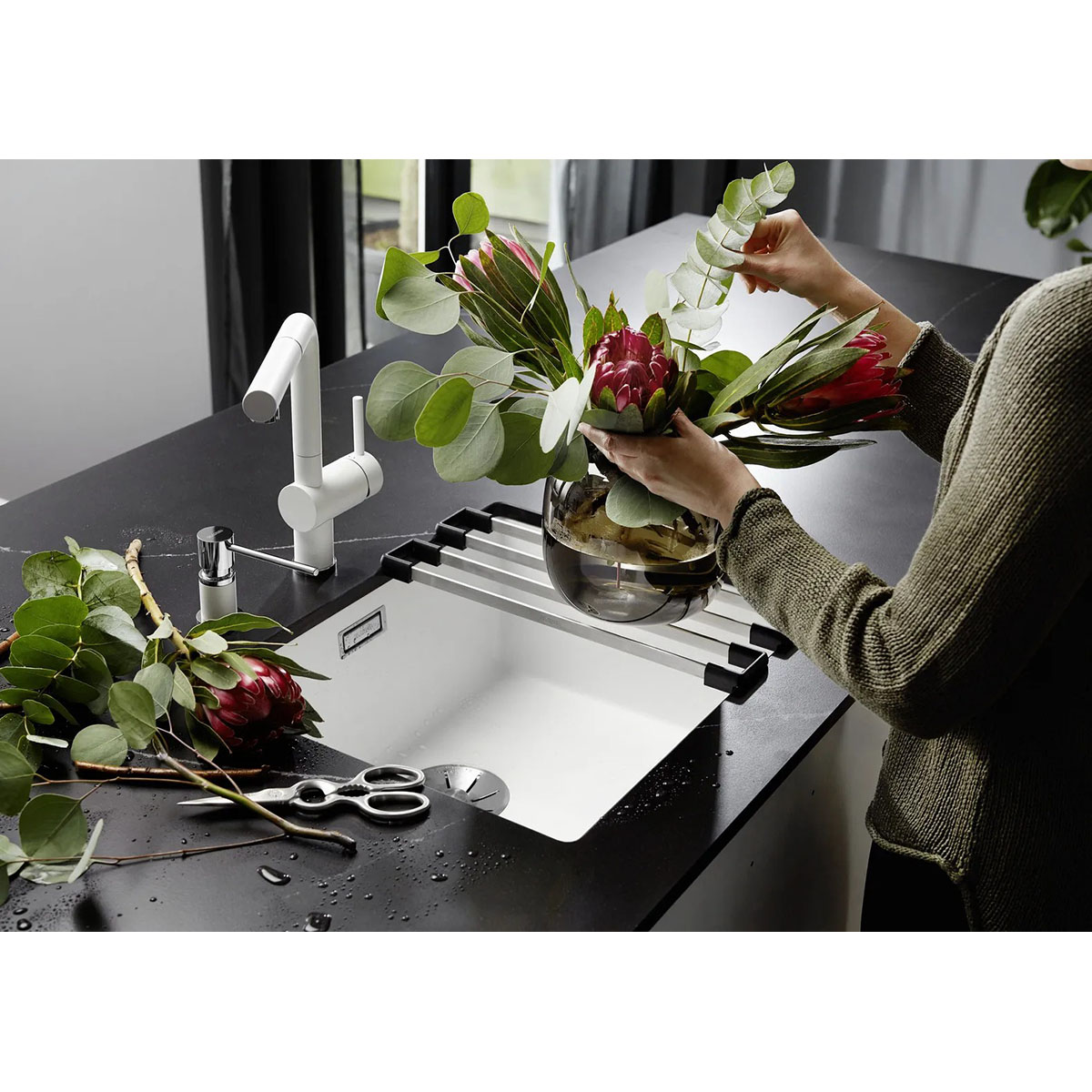 BLANCO SUBLINE 500-U SILGRANIT® INFINO - VIT Hvit, Undermontering