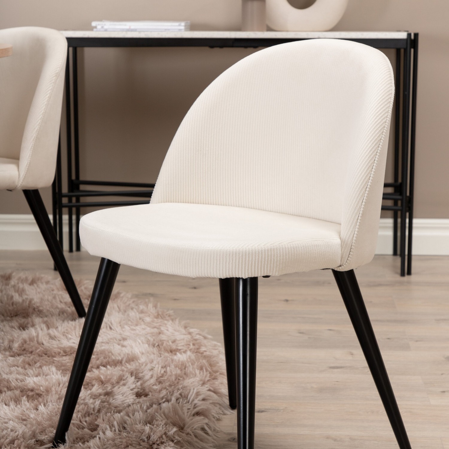 Spisegruppe Venture Home Bianca Rund Benhvit med 4 Valentina Stoler