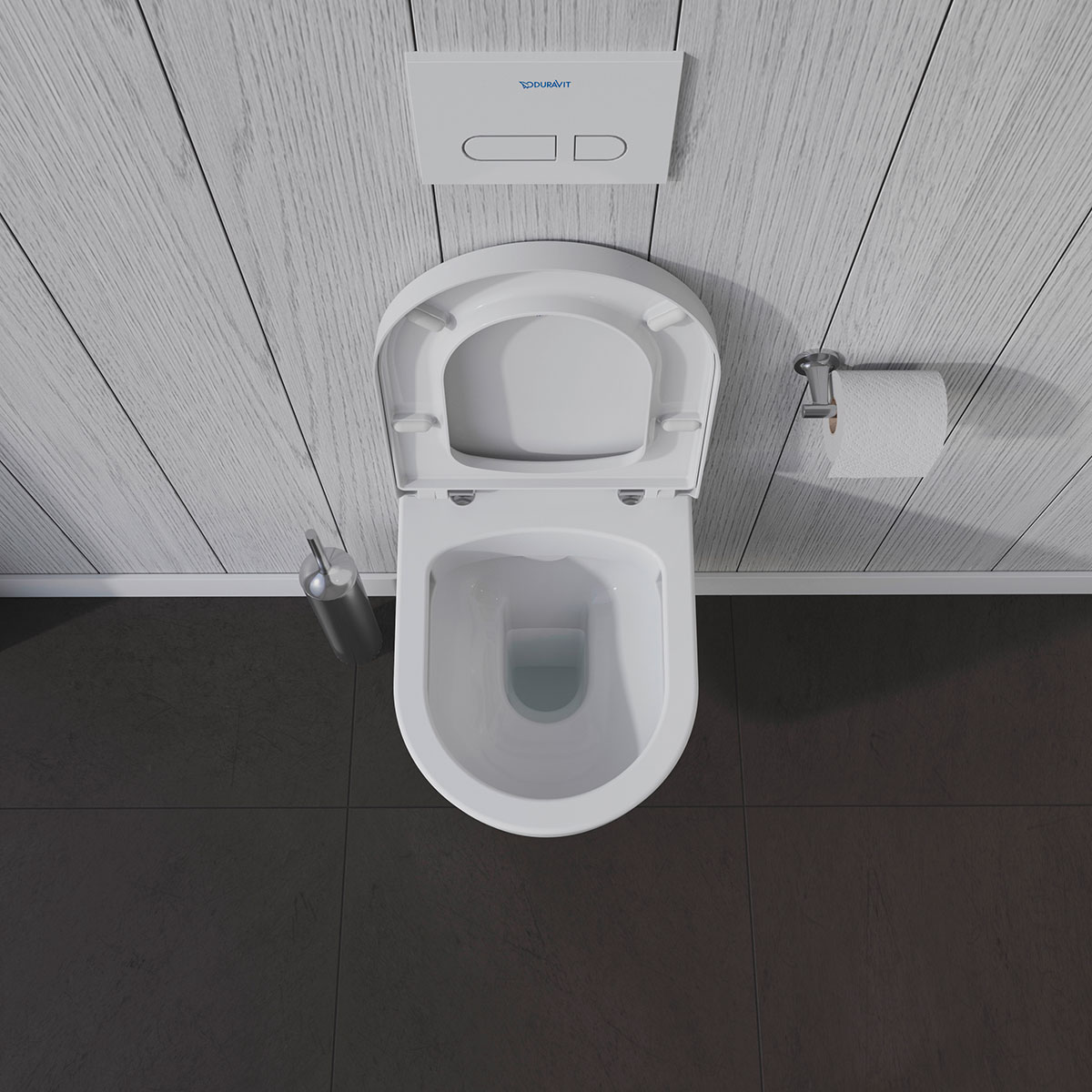 Vegghengt Toalett Duravit ME by Starck Rimless 253009 inkl. Toalettsete