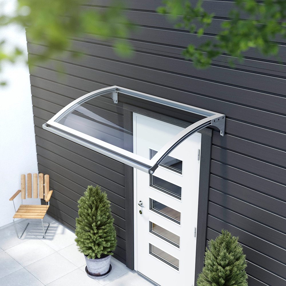 Entrétak LED silver/klarglas 1500x1000mm Sølv/Klart glass