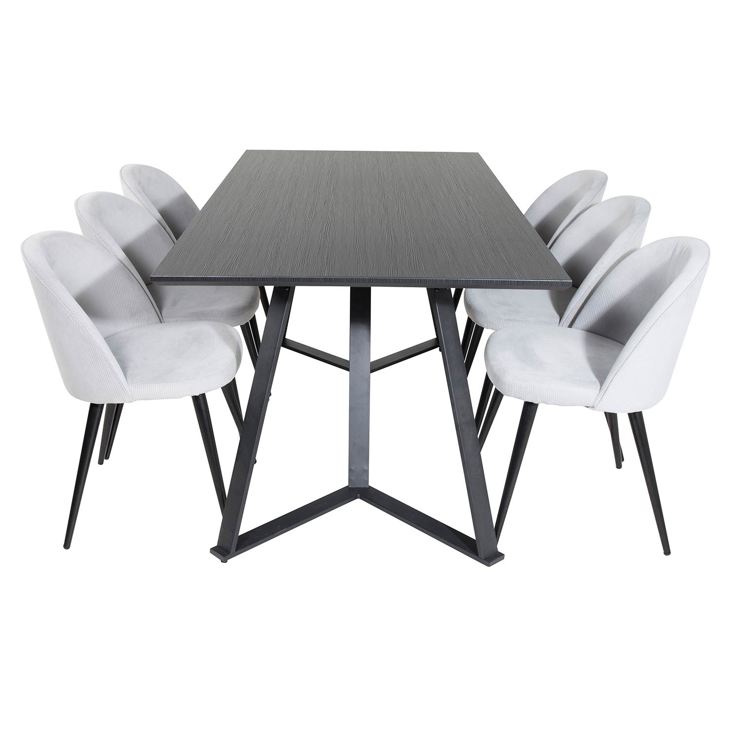 Spisegruppe Venture Home Madde med 6 Valentina Stoler Manchester