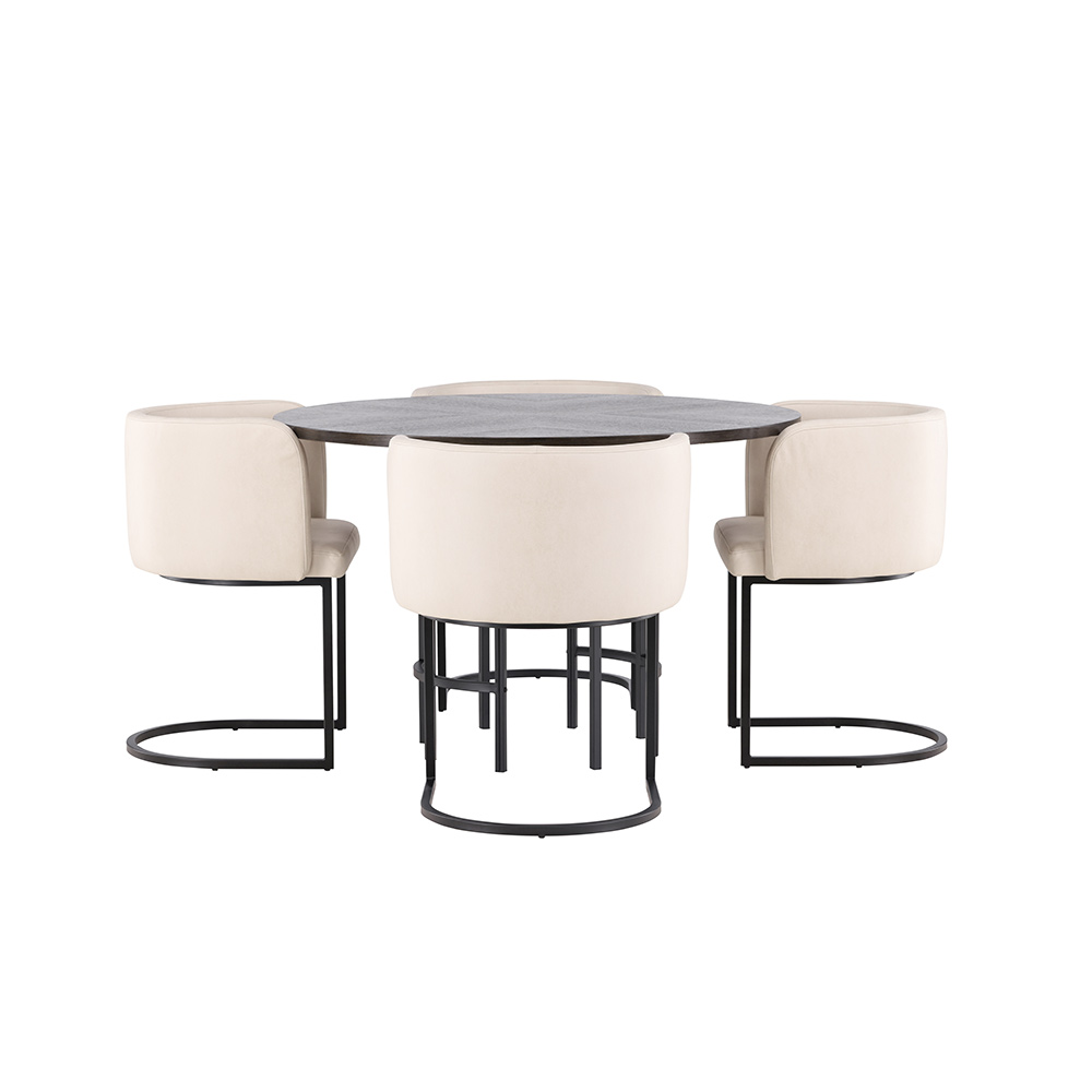 Spisegruppe Venture Home Copenhagen Ø 115 cm med 4 Simrishamn Stoler