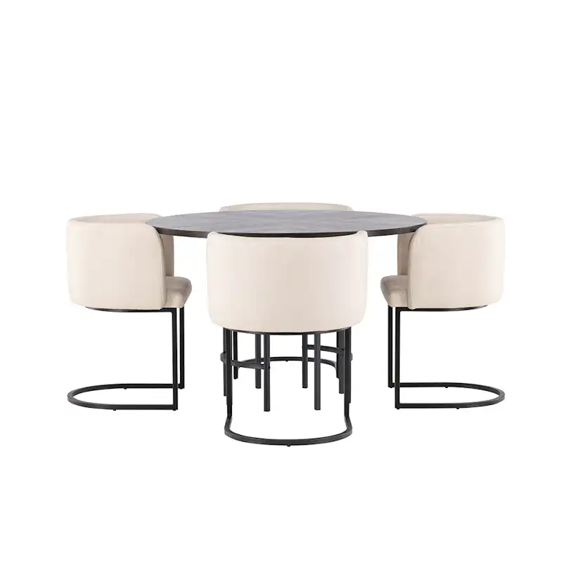 Spisegruppe Venture Home Copenhagen Ø 115 cm med 4 Simrishamn Stoler