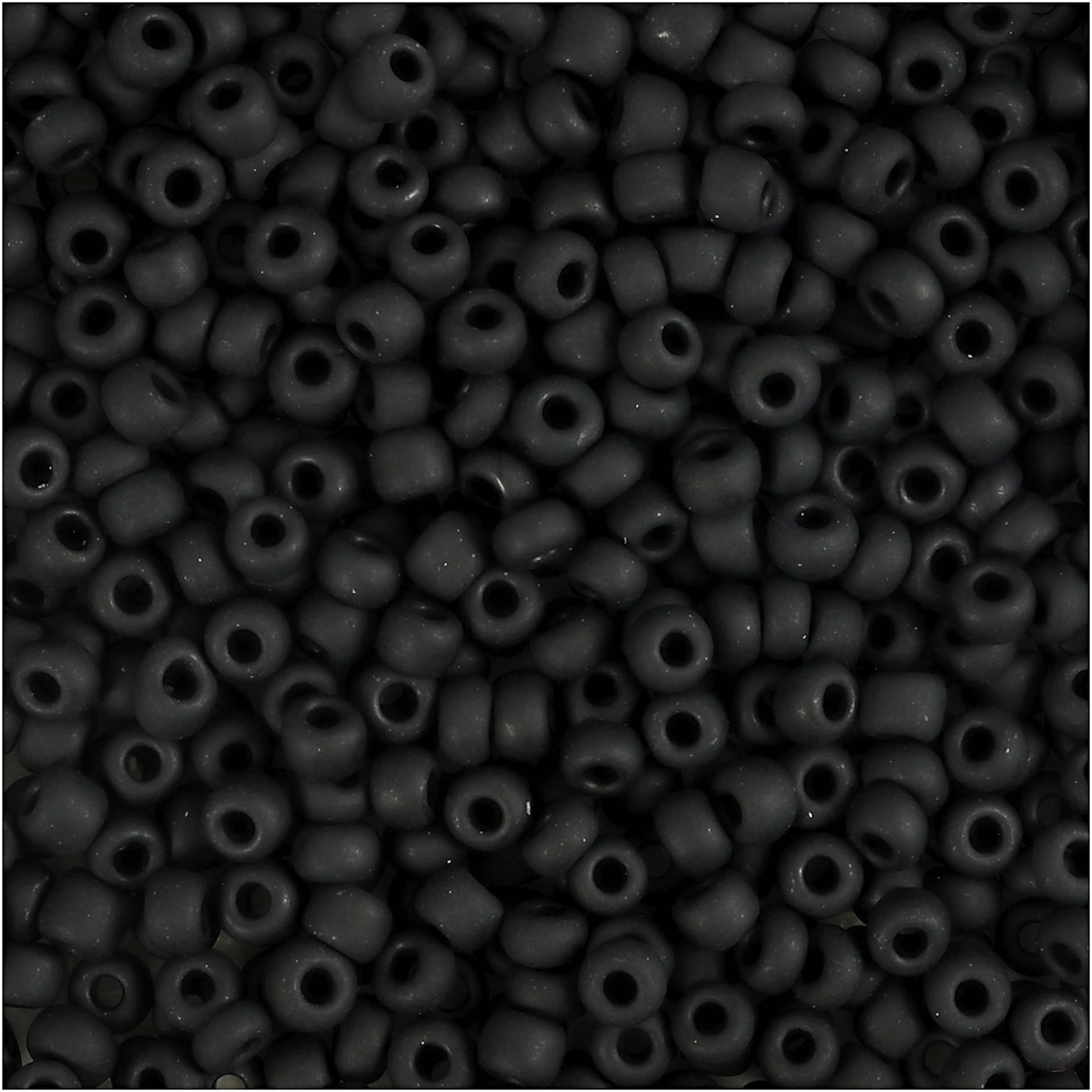 Rocaipärlor, frostsvart, Dia. 3 mm, stl. 8/0 , Hålstl. 0,6-1 Frostsvart, 0,025 Kg