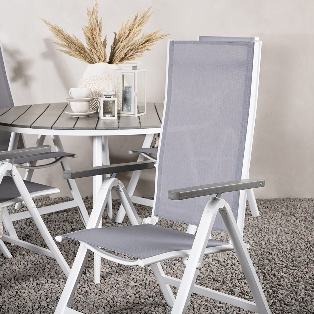 Spisegruppe Venture Home Break Ø120 cm med 4 Albany Stoler