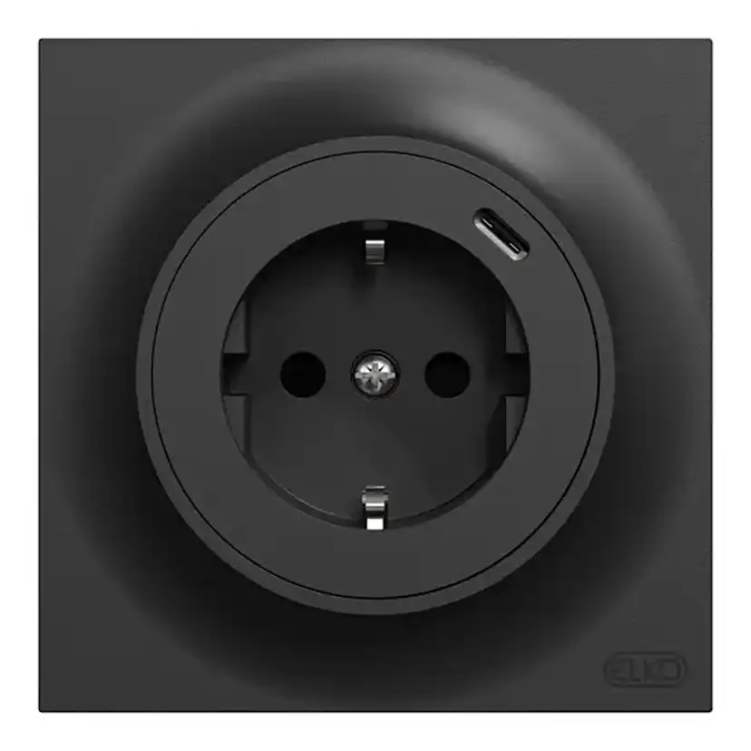 Vegguttak Elko One USB 1-veis Jordet med Hurtigkobling