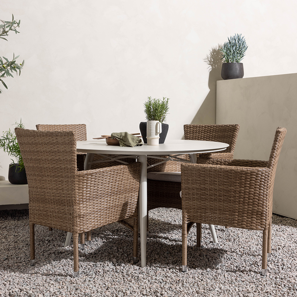 Spisegruppe Venture Home Lina Bord med 4 Malina Stoler