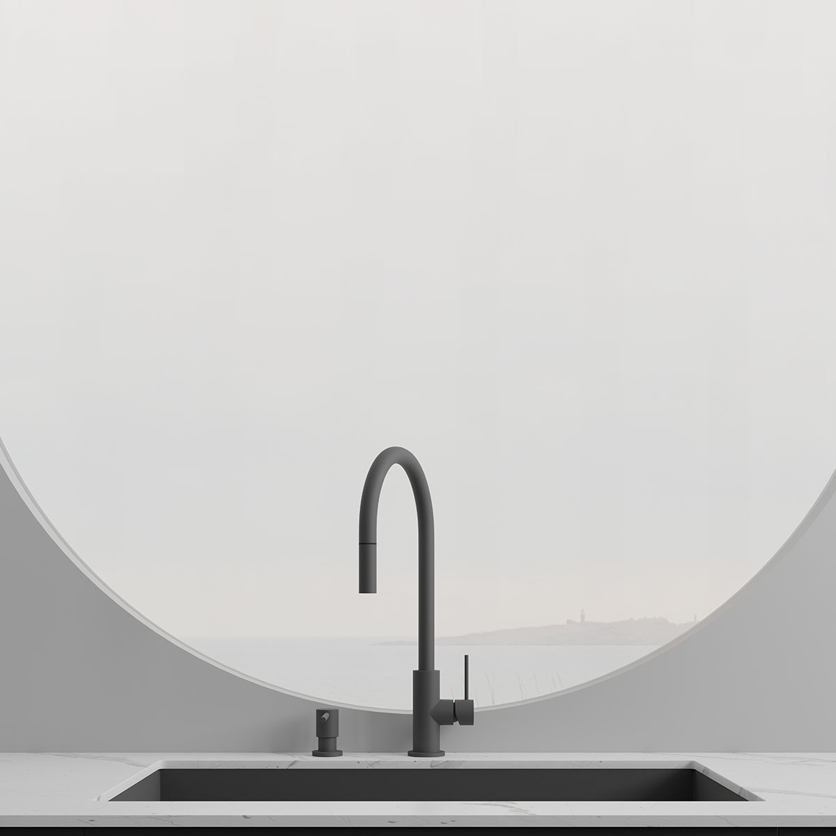 Kjøkkenbatteri Scandtap Steel Accent med Uttrekkbar Tut