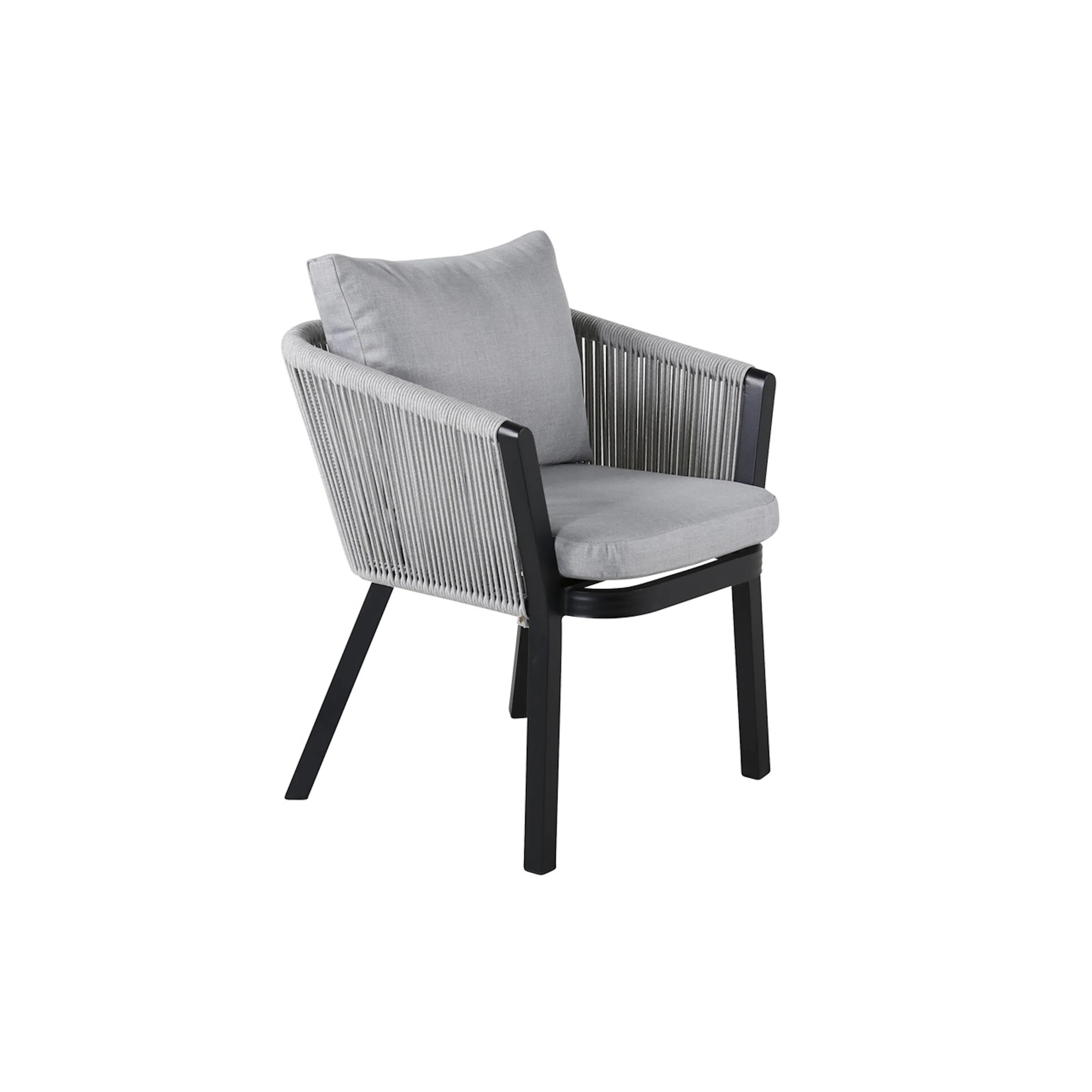 Virya Dining Chair - BLACK Alu / Grey cushion Sort/Grå
