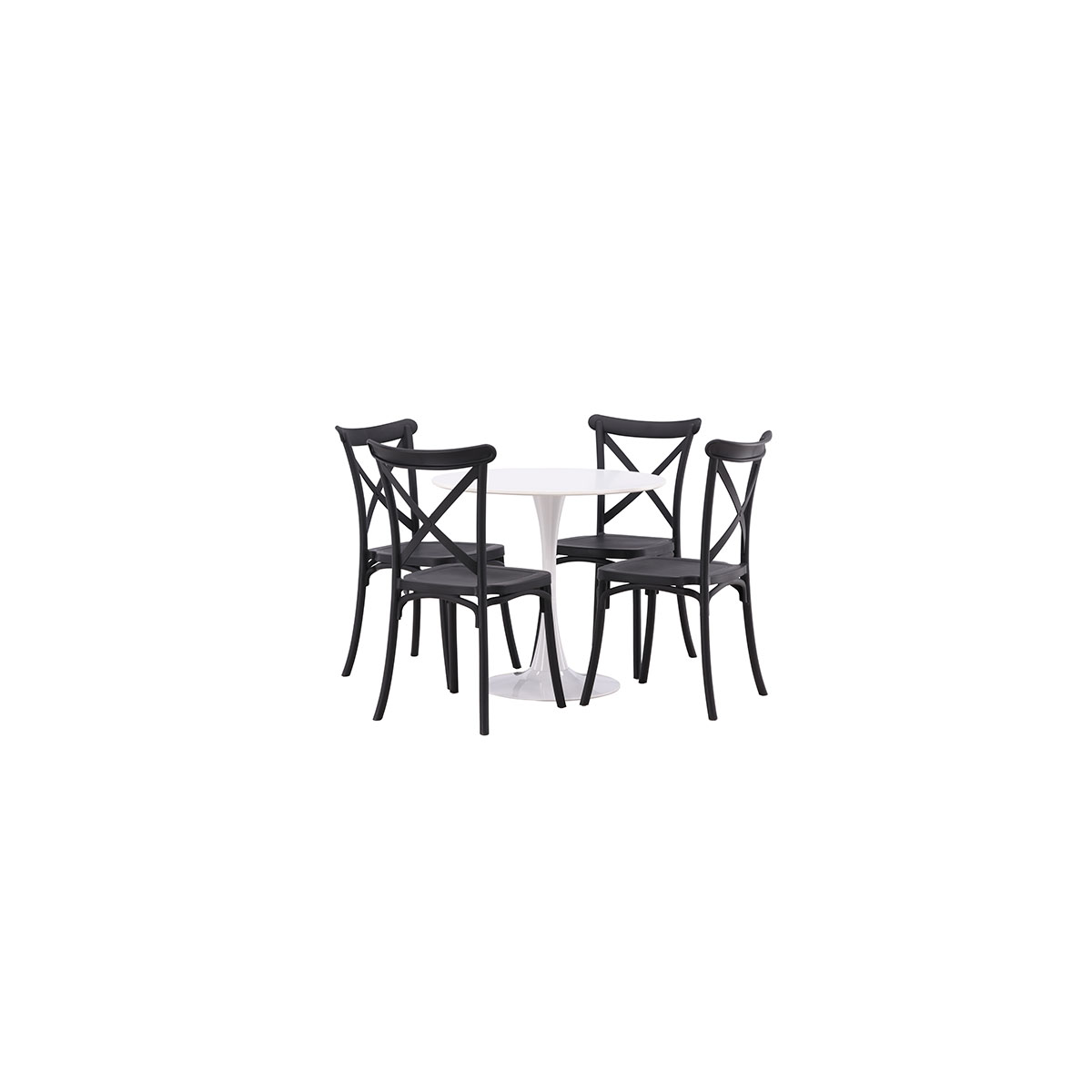 Spisegruppe Venture Home Hamden Ø80 cm med 4 Crosett Stoler