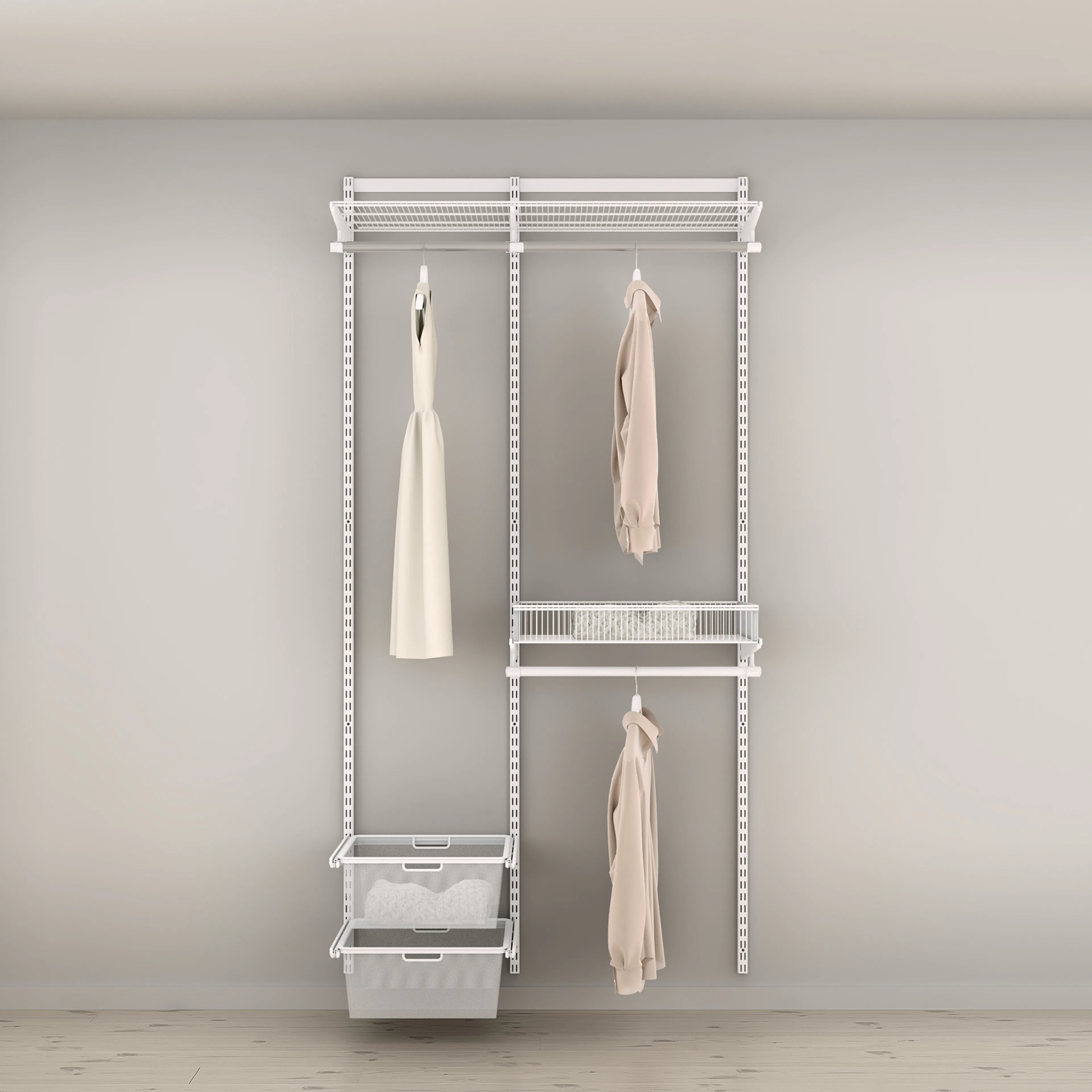Innredningsløsning Elfa Garderobe Nr 11 Hvit B: 1096