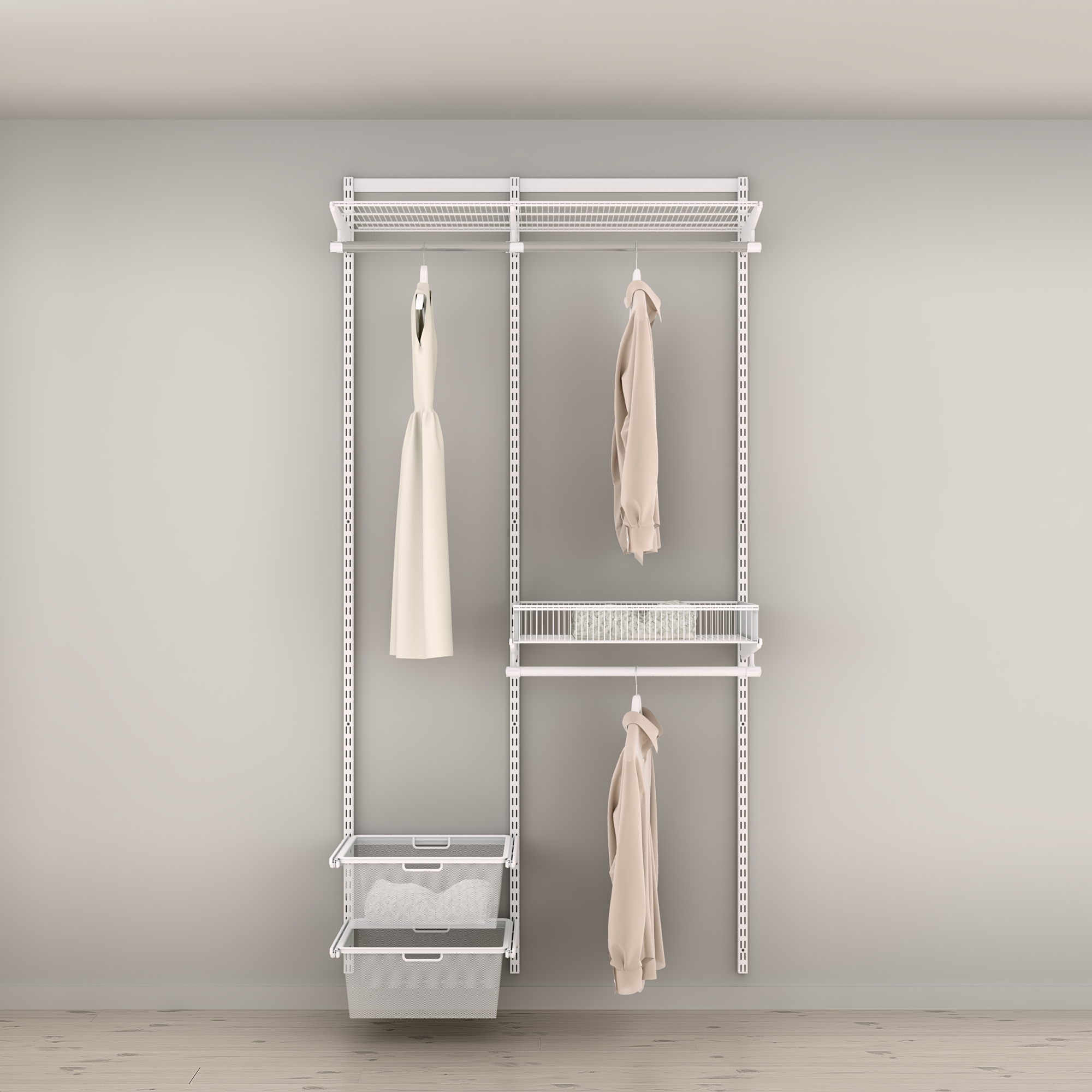 Innredningsløsning Elfa Garderobe Nr 11 Hvit B: 1096