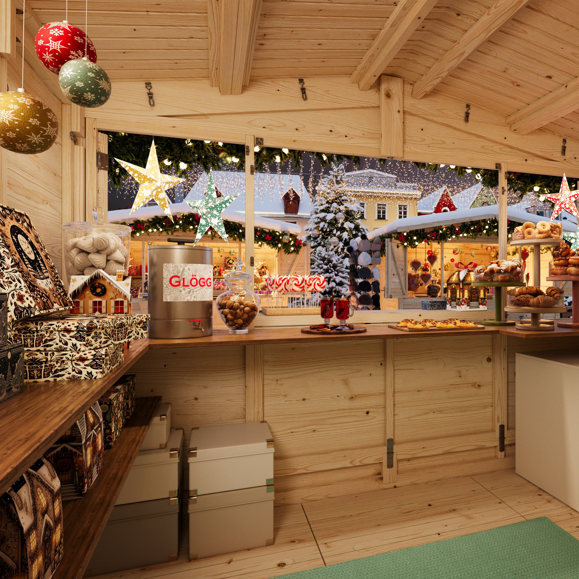 Kiosk Palmako Marian 6,2 m2 Sammenleggbar