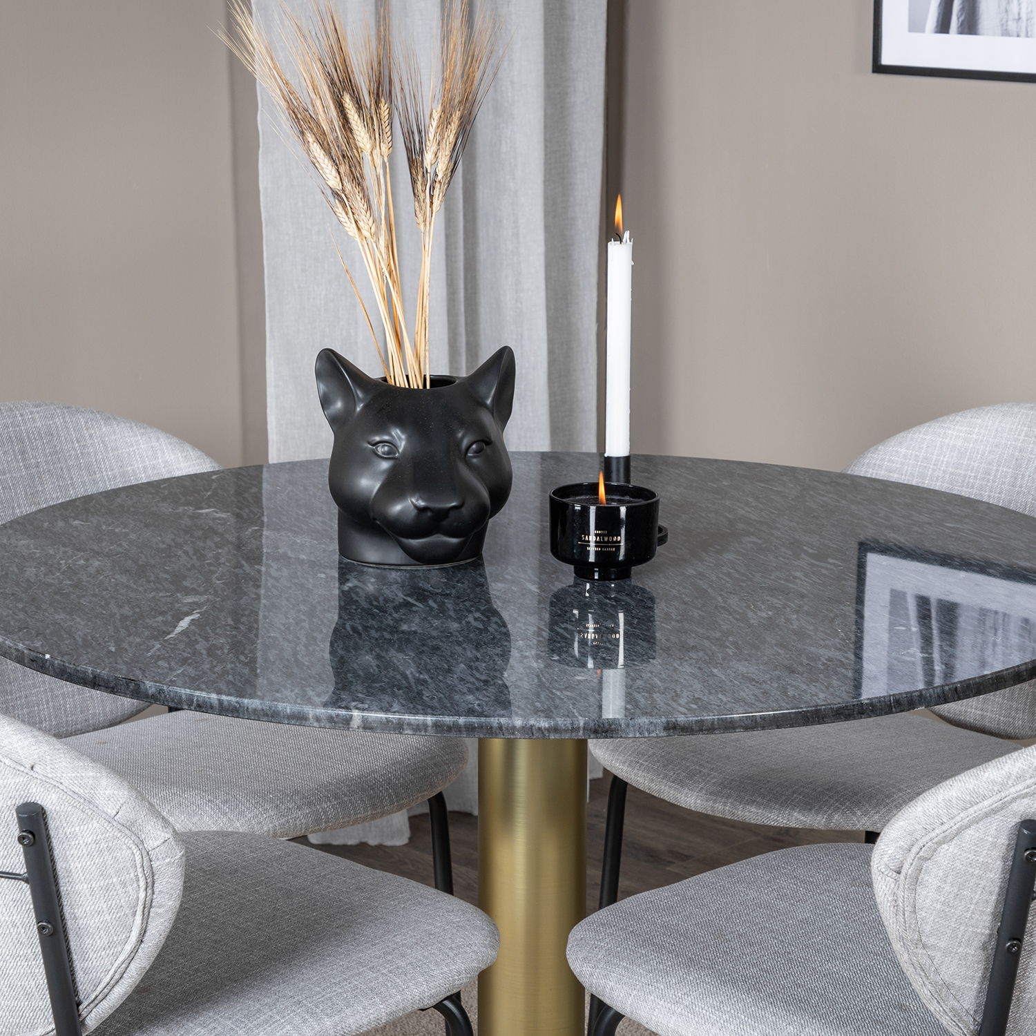 Spisegruppe Venture Home Estelle med 4 Valor Stoler Polyester