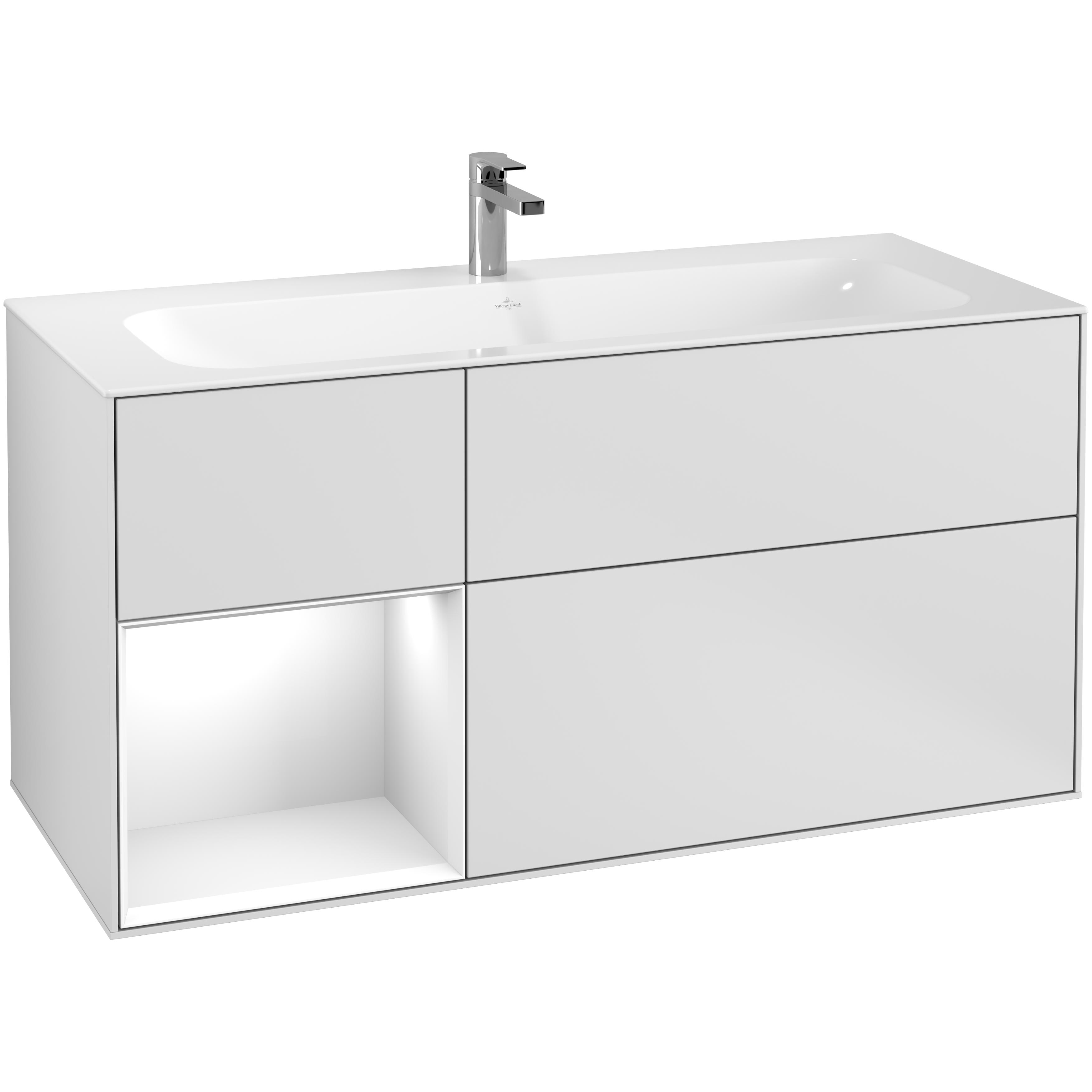 Tvättställsskåp Villeroy & Boch Finion med 3 Lådor och Hylla för Inbyggt Tvättställ | badrum - badrumsmobler - tvattstallsskap-och-kommod | KakelKungen