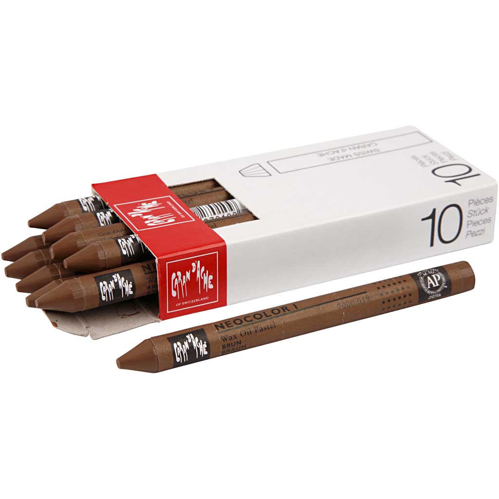 Neocolor I, brown (059), L: 10 cm, tjocklek 8 mm, 10 st./ 1 Brown (059)