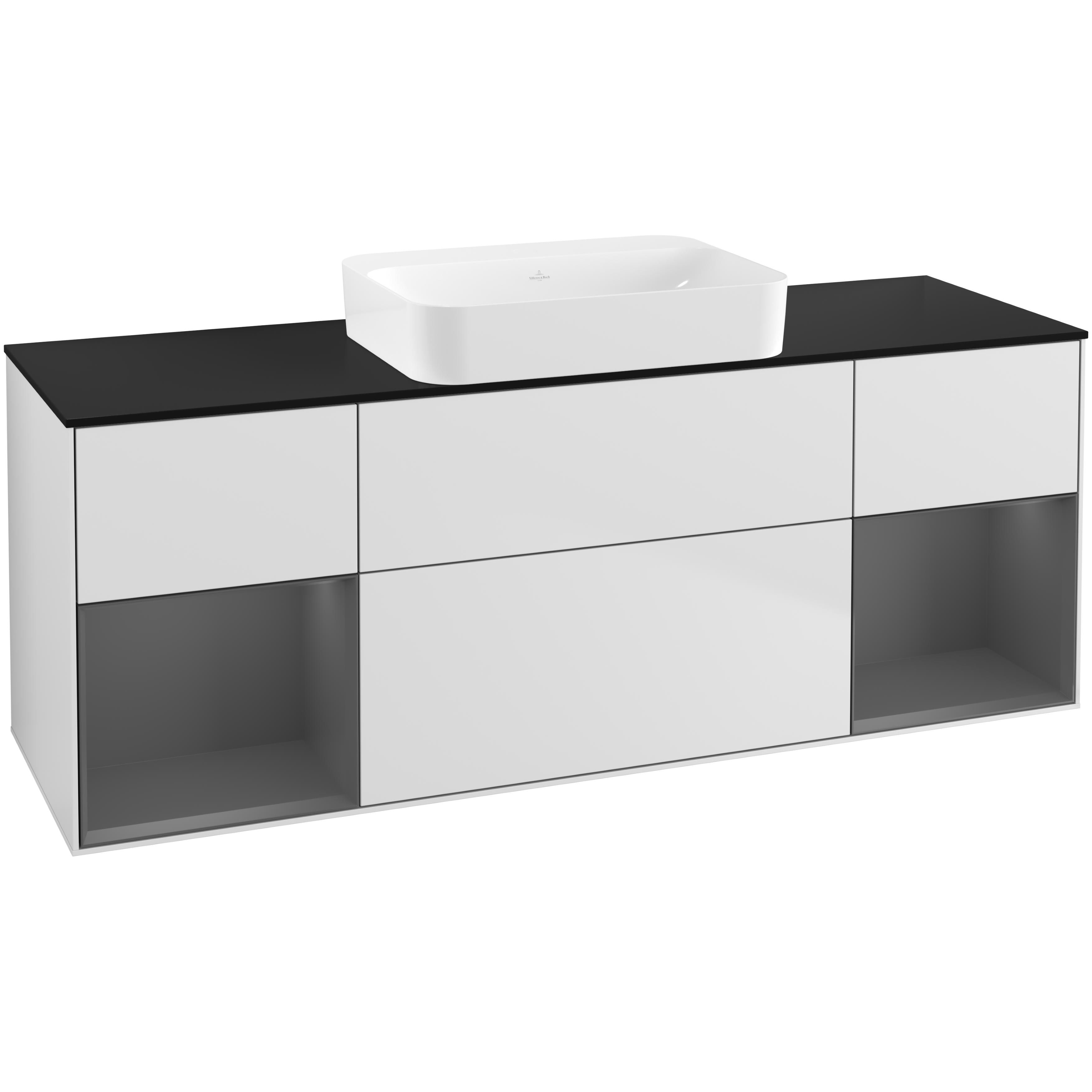 Tvättställsskåp Villeroy & Boch Finion med Två Hyllor och Bänkskiva för Fristående Tvättställ