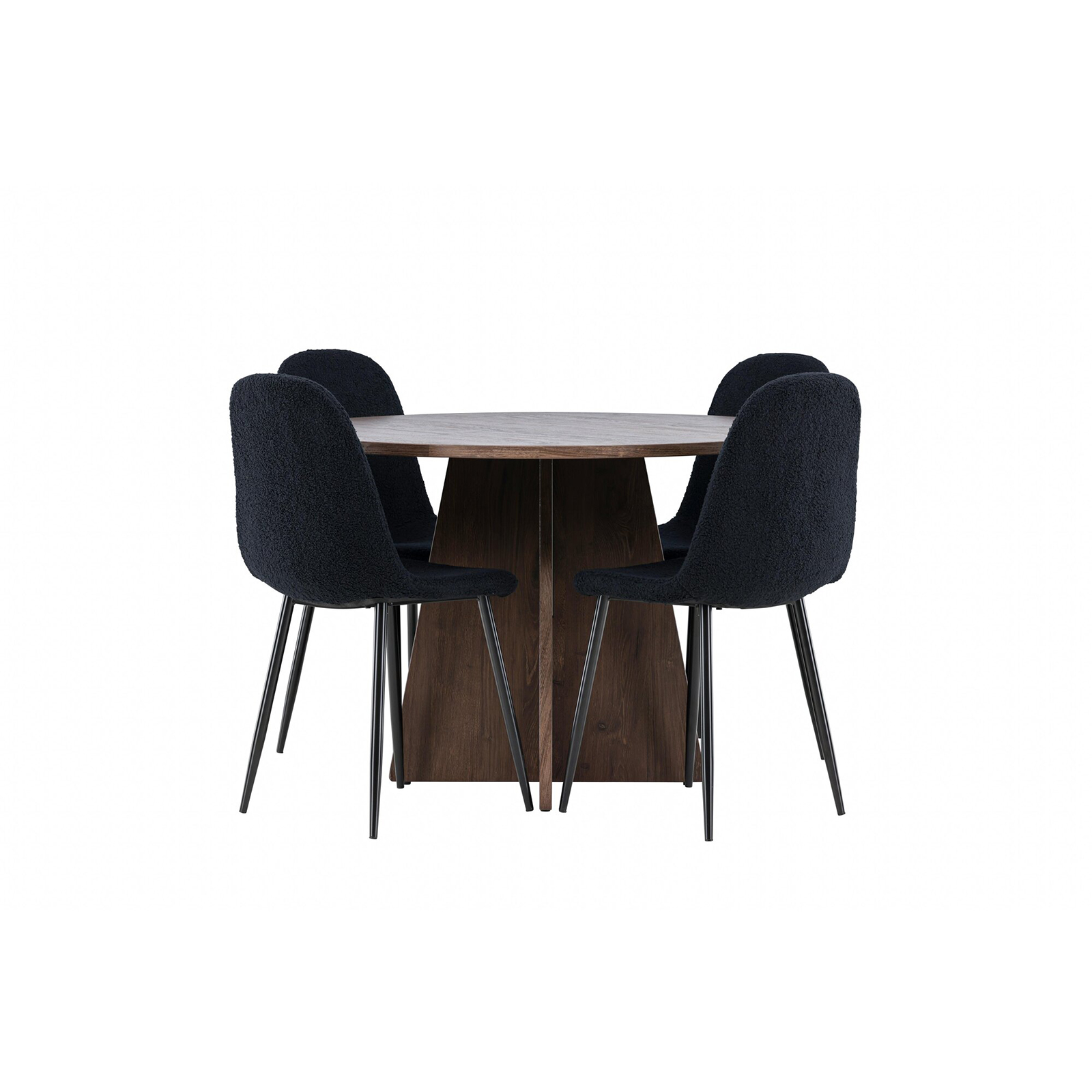 Spisegruppe Venture Home Bootcut Ø110 med 4 stk Polar Stoler Teddy