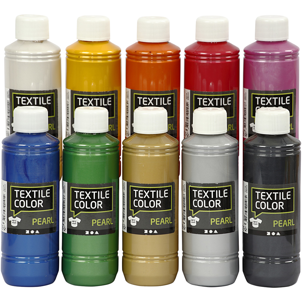 Tekstilfarge Creativ Company Ass Farger Perlemor 10 stk/1 Pk