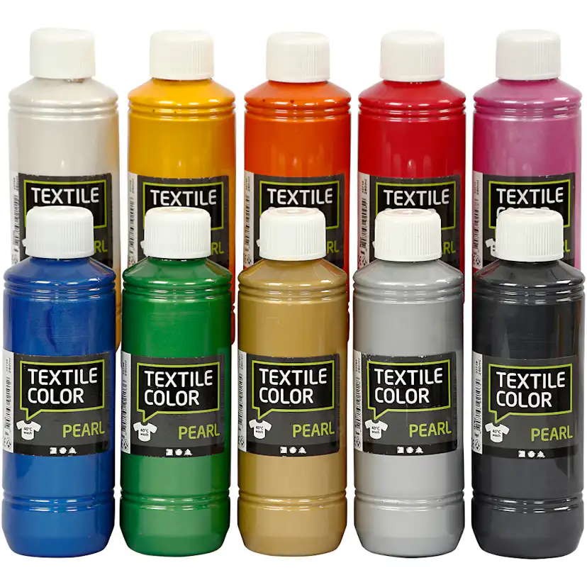 Tekstilfarge Creativ Company Ass Farger Perlemor 10 stk/1 Pk