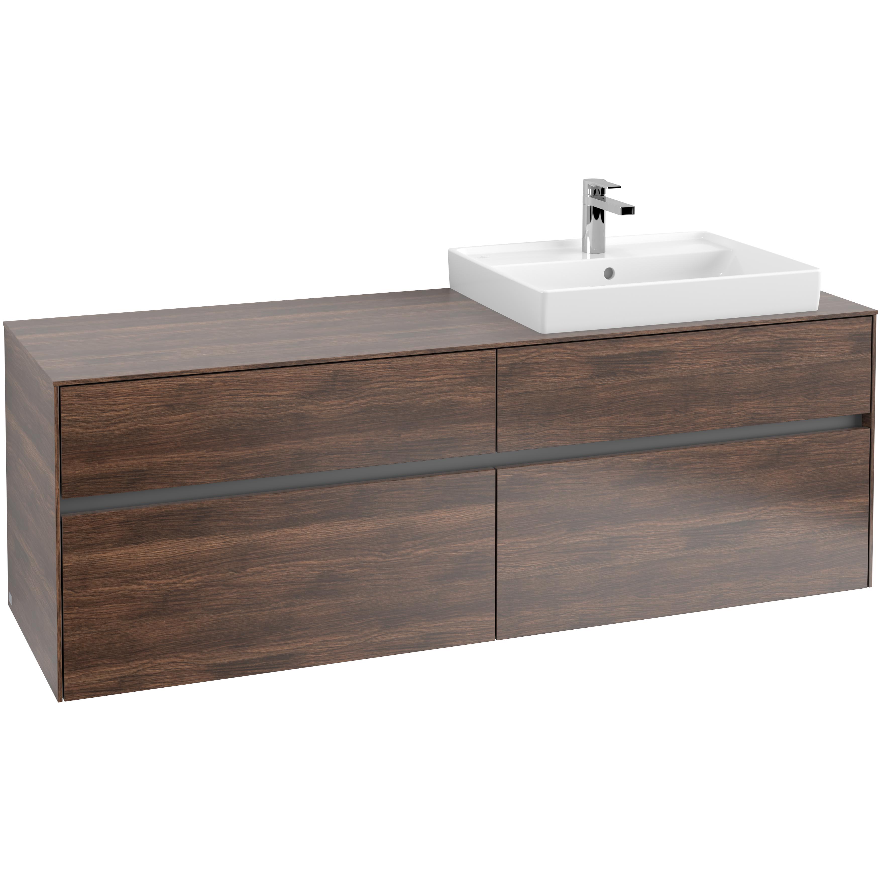 Tvättställsskåp Villeroy & Boch Collaro 160 cm med 4 Lådor för Ovanpåliggande Tvättställ | badrum - badrumsmobler - tvattstallsskap-och-kommod | KakelKungen