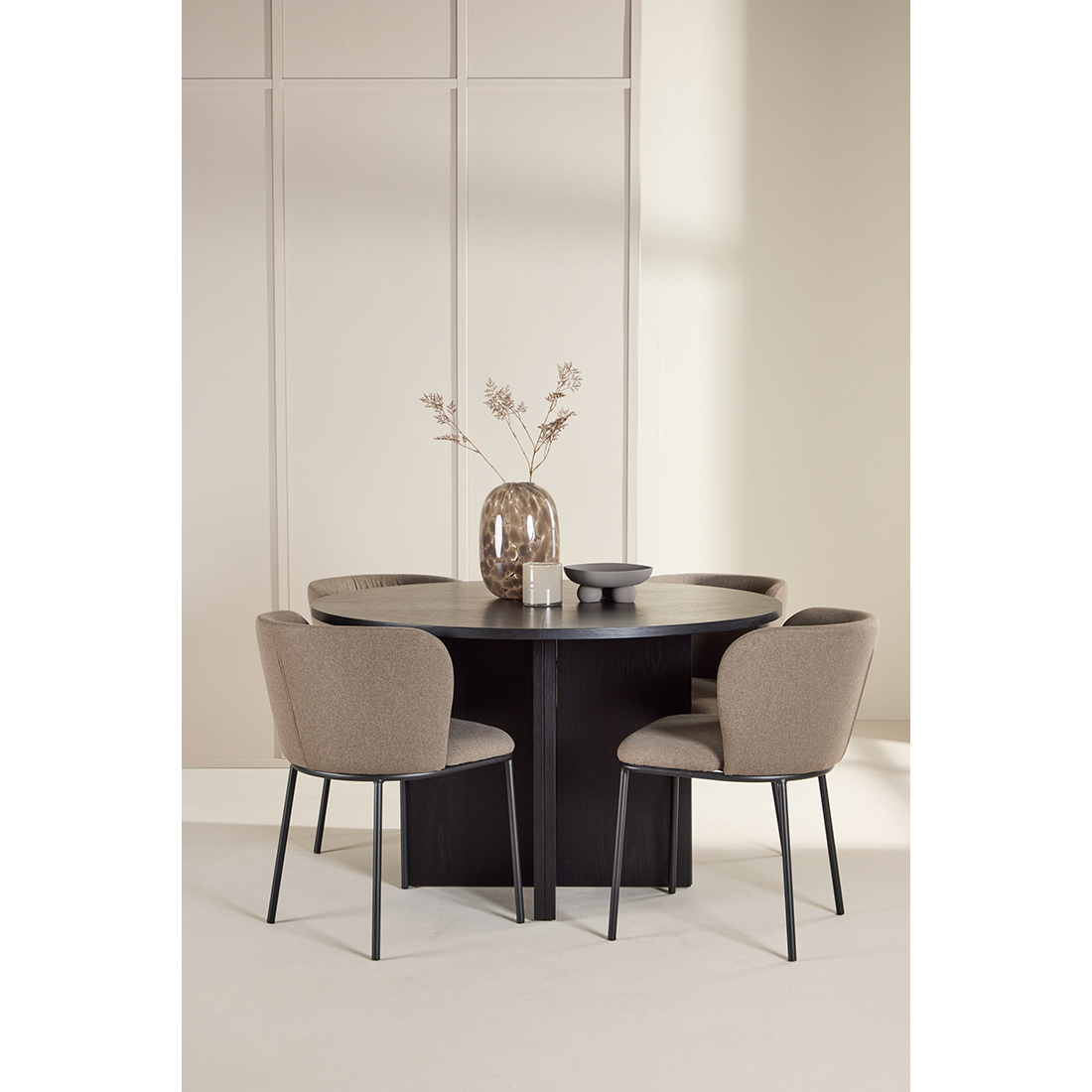 Spisegruppe Venture Home Strada Ø120 cm med 4st Edina Spisestoler