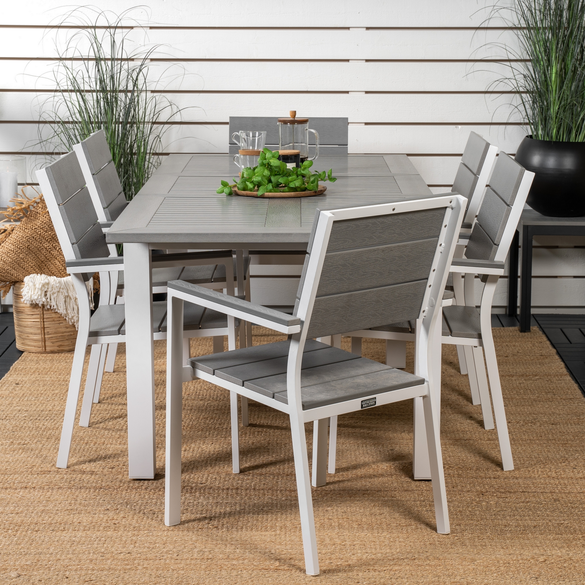 Spisegruppe Venture Home Aleyna 152/210 med 6 Lova Spisestoler