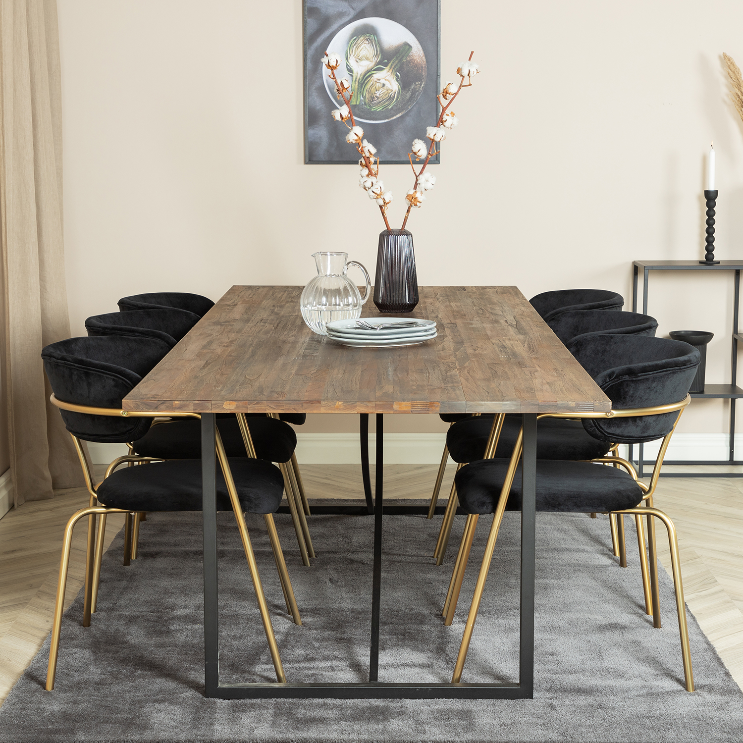 Spisegruppe Venture Home Peo med 6 Aris Stoler