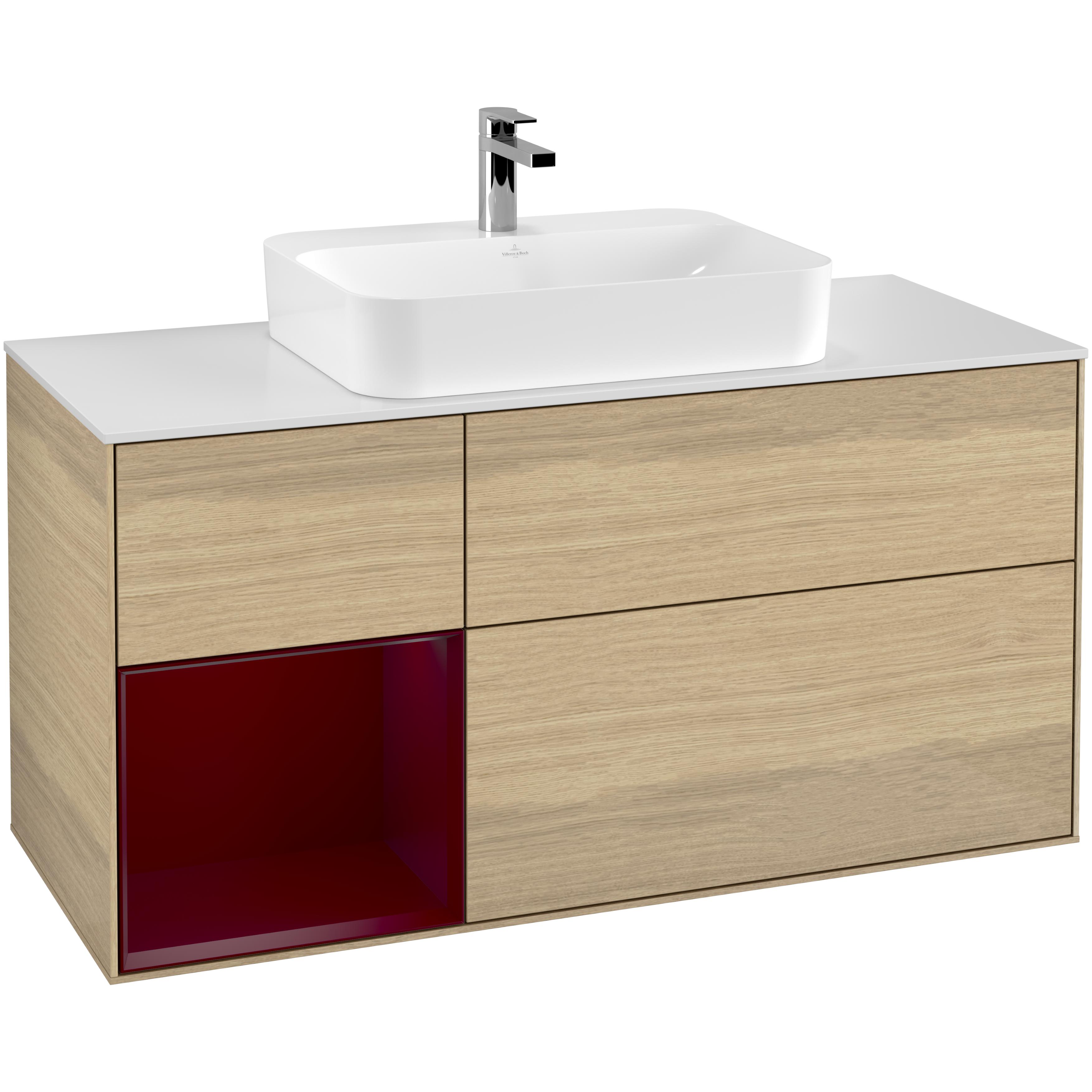 Tvättställsskåp Villeroy & Boch Finion med 3 Lådor Hylla och Bänkskiva för Ytmonterat Tvättställ