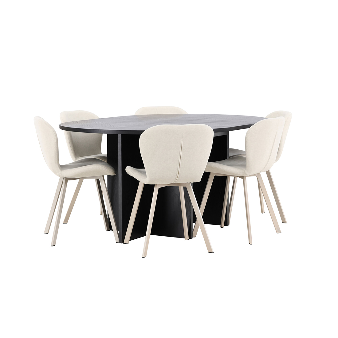 Spisegruppe Venture Home Strada Ø120 cm med 6st Lilja Spisestoler
