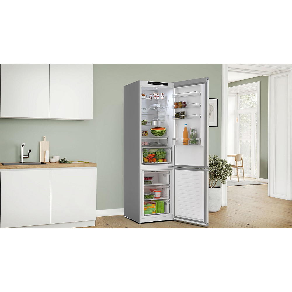 Frittstående Kjøleskap/Fryser Bosch Serie 4 KGN392I1F Rustfri med To Kjølesystem for Optimal Nedkjøling