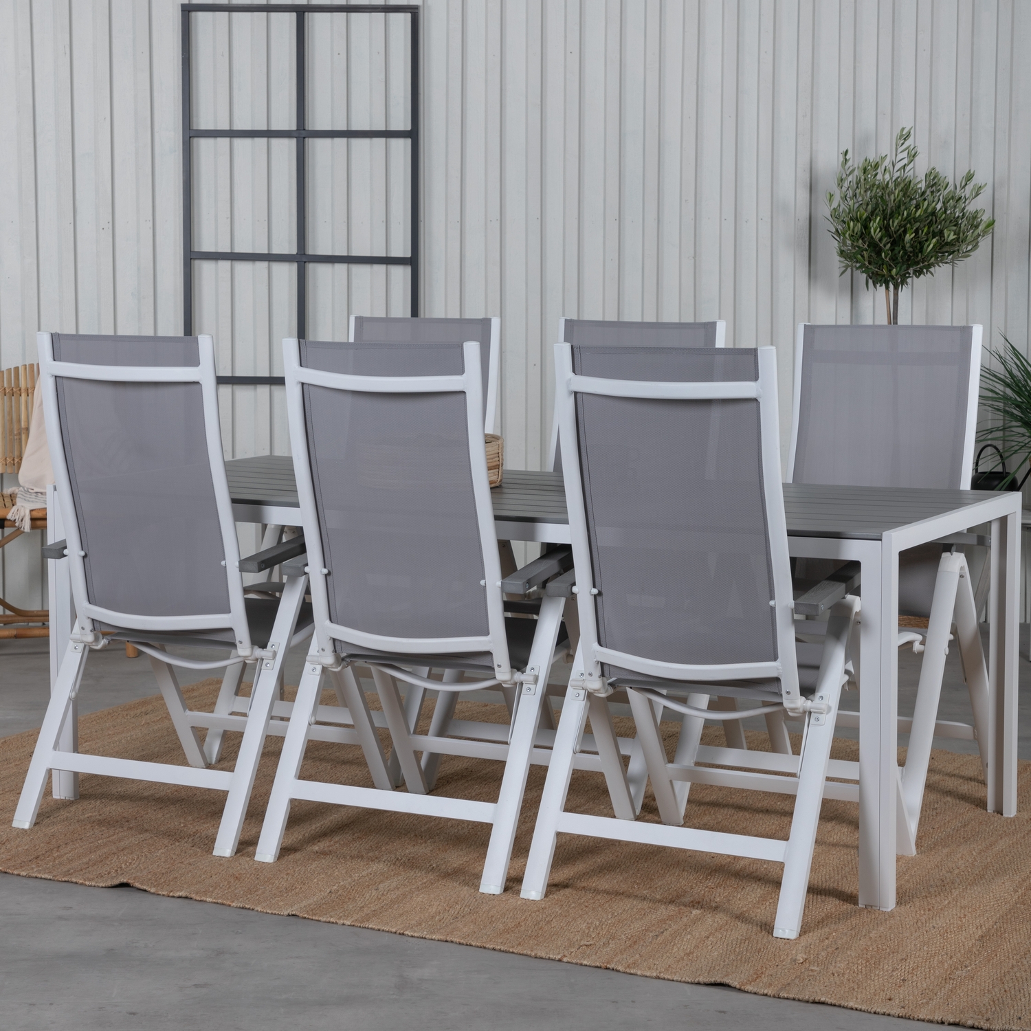 Spisegruppe Venture Home Bront med 6 Aleyna Posisjonsstoler