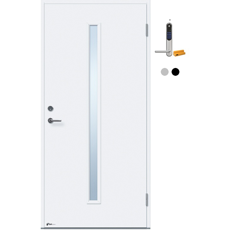 Ytterdør Tundøren Tun 754 Hvit uten Sylinder med Yale Doorman Classic Home
